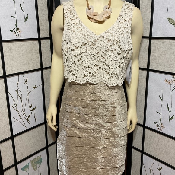 LONDON Times Lace Top Dress - Picture 1 of 10